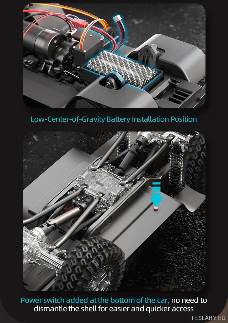 Tesla Style Cybertruck Remote Control - 1:18 Scale Off - Road Adventure - TESLARY Tesla Shop Accessories Europe Nederlands Ireland Deutschland Espana Alicante France Italia