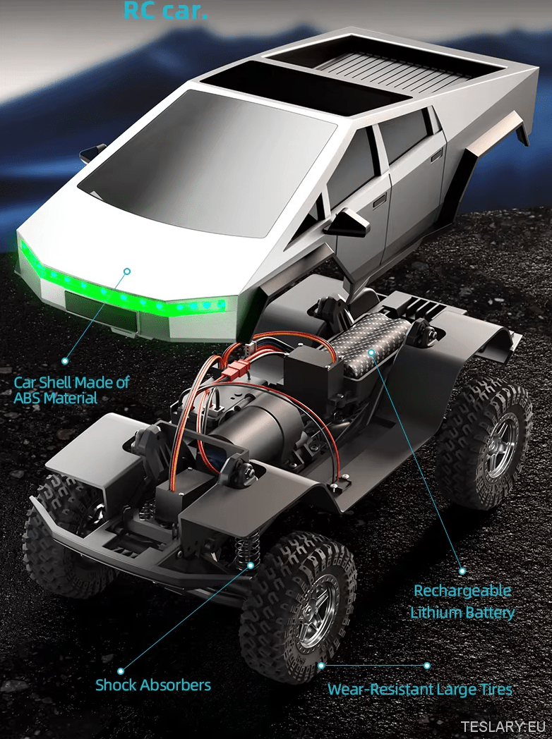 Tesla Style Cybertruck Remote Control - 1:18 Scale Off - Road Adventure - TESLARY Tesla Shop Accessories Europe Nederlands Ireland Deutschland Espana Alicante France Italia