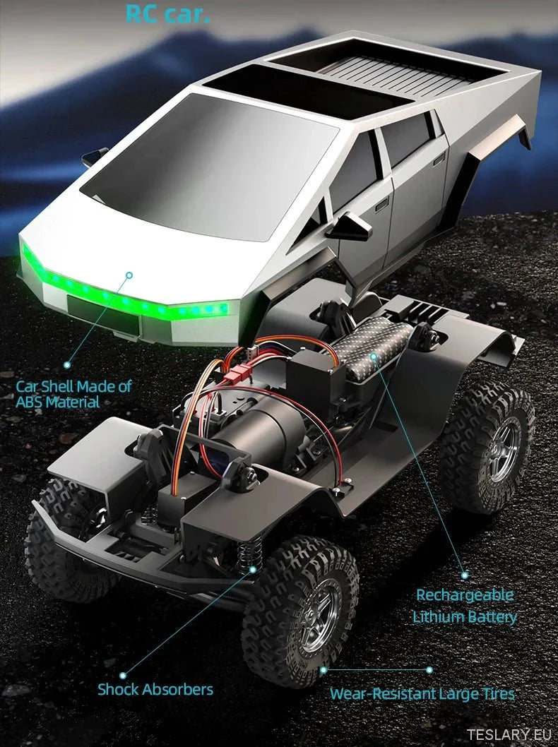 Tesla Style Cybertruck Remote Control - 1:18 Scale Off - Road Adventure - TESLARY Tesla Shop Accessories Europe Nederlands Ireland Deutschland Espana Alicante France Italia