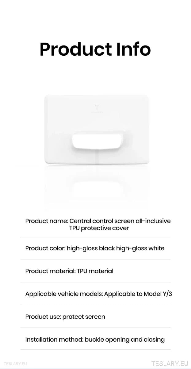 Tesla Y Centre Screen Protective Cover - Plastic Frame - Tesla Shop Europe - TESLARY.IE Ireland - France boutique- Deutschland Geschäft- España comercio - Nederland winkel- TESLARY.IE