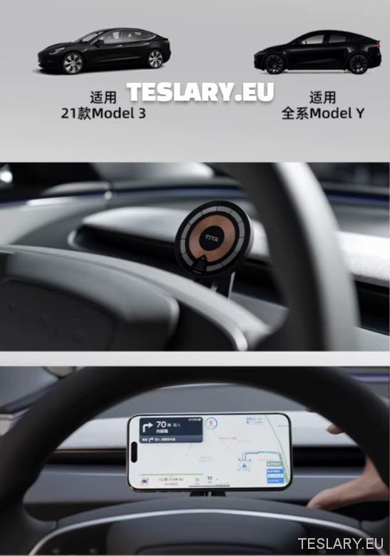 Tita Magnetic Phone Mount for Tesla Model 3 , Y and 3+ Highland - TESLARY Tesla Shop Accessories Europe Nederlands Ireland Deutschland Espana Alicante France Italia