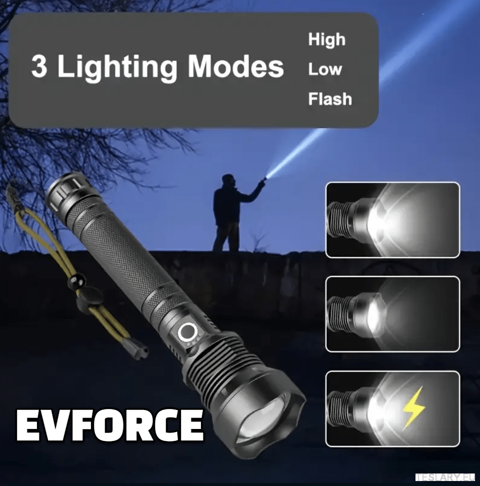 USB Rechargable Flashlight / Torch for your Tesla , BYD , MG or other EV - TESLARY Tesla Shop Accessories Europe Nederlands Ireland Deutschland Espana Alicante France Italia