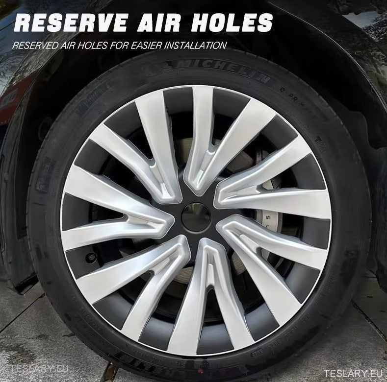 18" Tesla 3 Highland Full Rim Silver Wheel Covers - TESLARY Tesla Shop Accessories Europe Nederlands Ireland Deutschland Espana Alicante France Italia