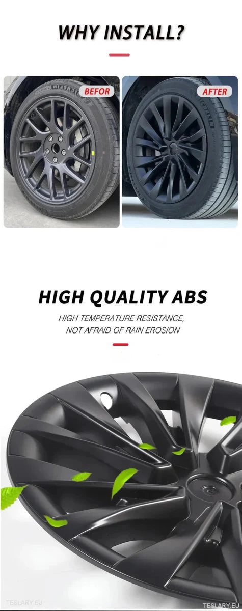 18" Tesla 3 Highland Full Rim Silver Wheel Covers - TESLARY Tesla Shop Accessories Europe Nederlands Ireland Deutschland Espana Alicante France Italia