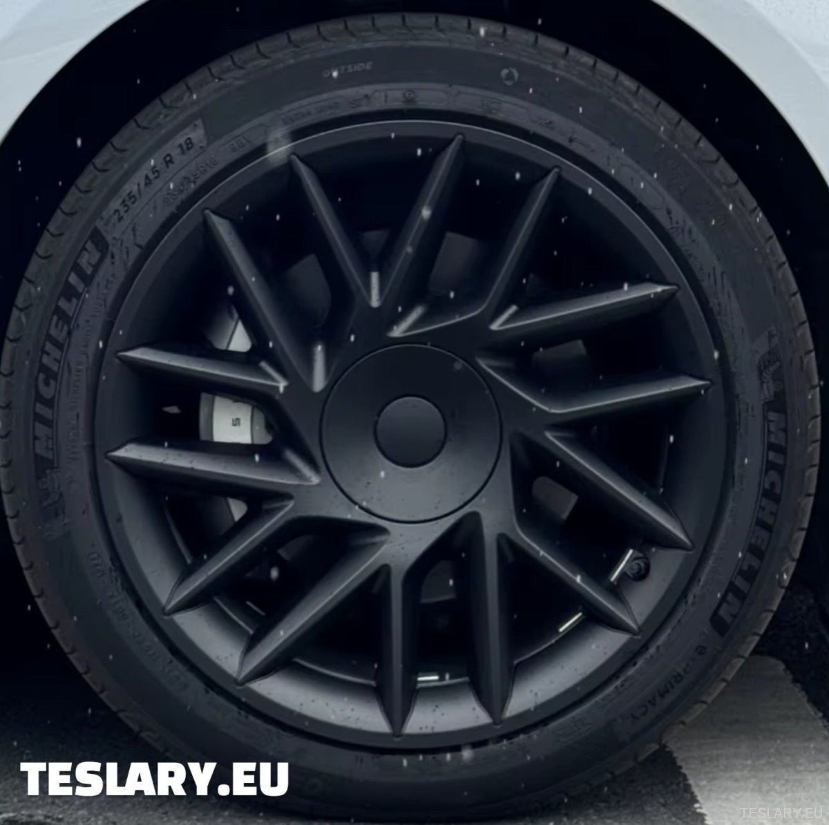 18" Tesla Model 3+ Highland Full Rim Matte Black Wheel Covers