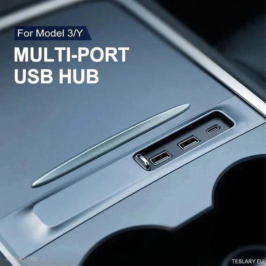3 in 1 USB Premium Expansion Hub for Tesla 3/Y - TESLARY Tesla Shop Accessories Europe Nederlands Ireland Deutschland Espana Alicante France Italia
