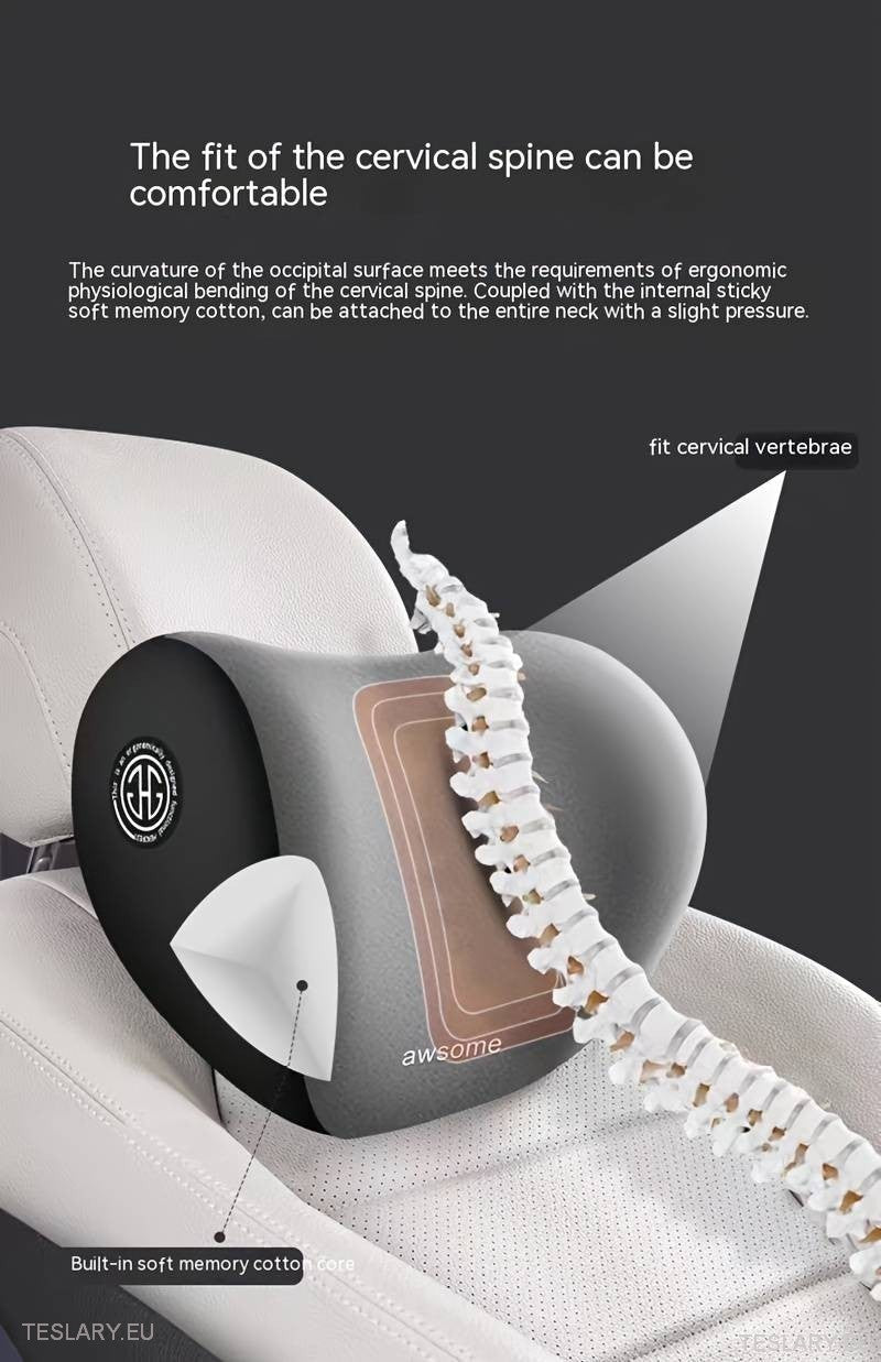 Memory Foam Neck Pillow & Back Support Cushion for All Tesla Models