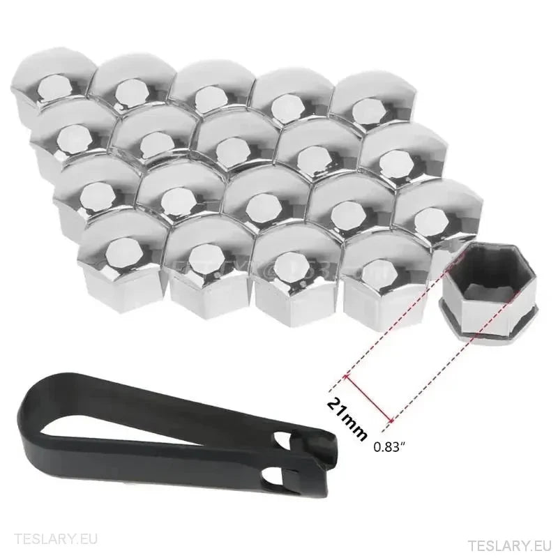 Decorative Lug Nut Cover Kits for Tesla 3/Y/S/X with Centre Cap Logo