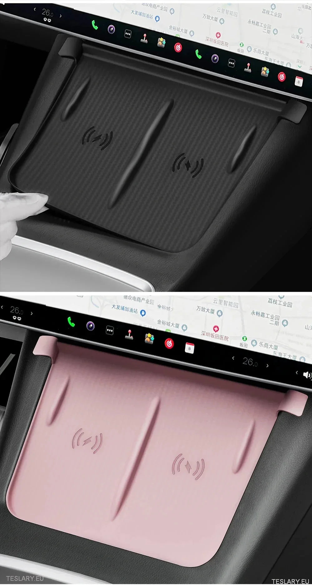 Tesla 3 / Y & Highland  Silicone Antislip Cover for Wireless Charge Pad