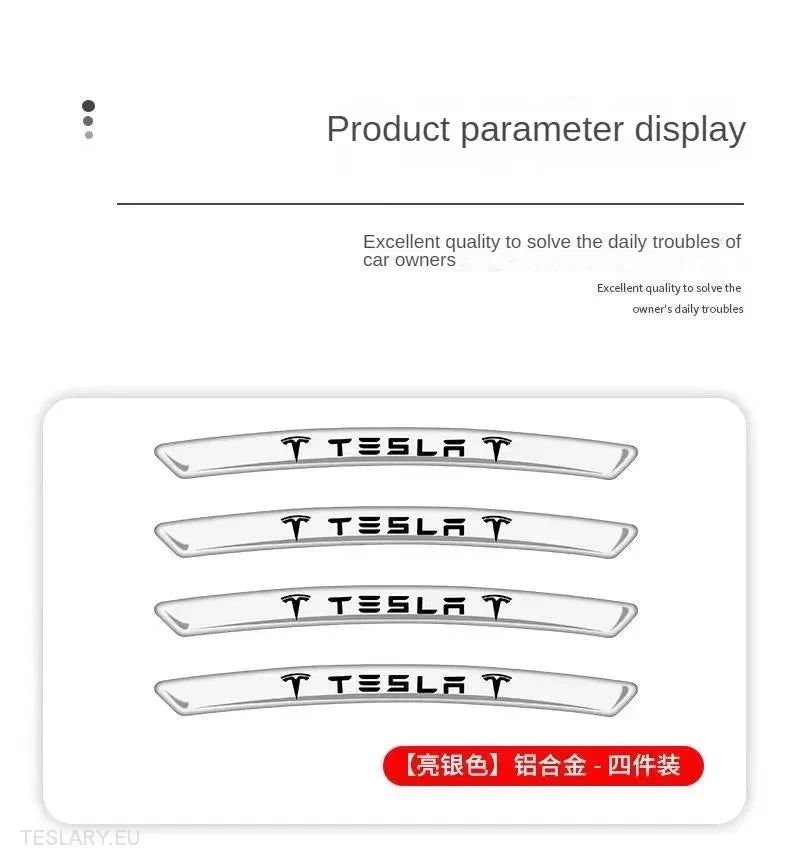 Tesla Wheel / Alloy Stickers with Logo Silver or Black - Tesla Shop Europe - TESLARY.IE Ireland - France boutique- Deutschland Geschäft- España comercio - Nederland winkel- TESLARY.IE