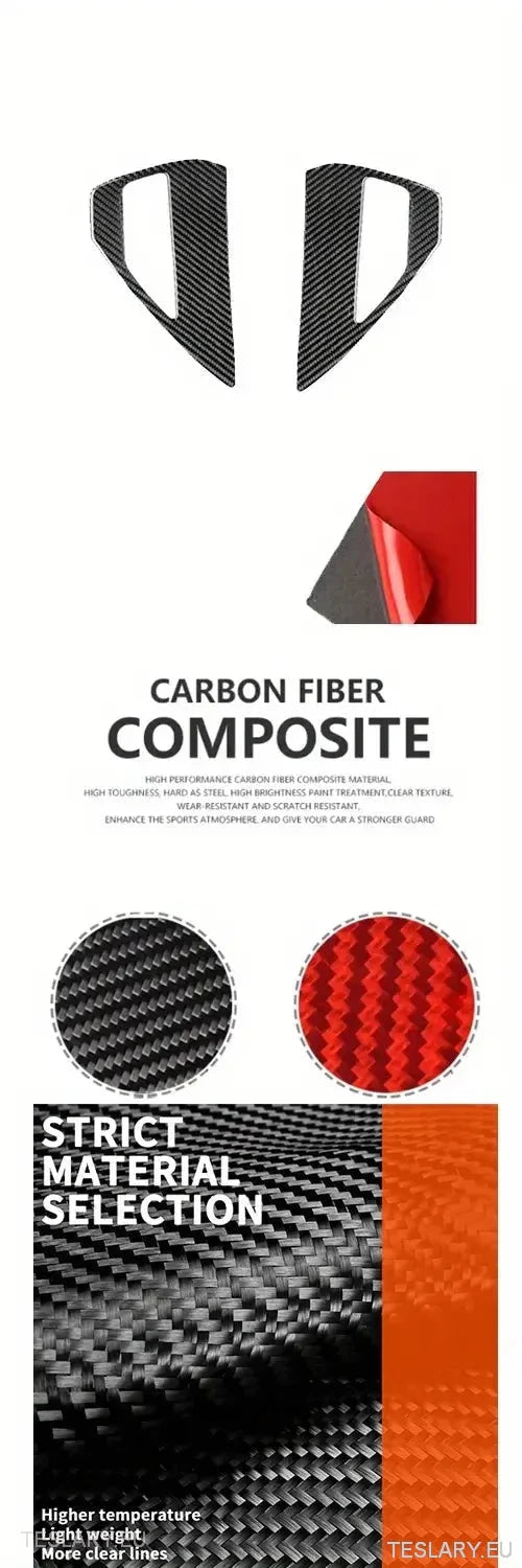 Real Carbon Fiber Charging Port Cover for Tesla 3 / Y in Red or Black