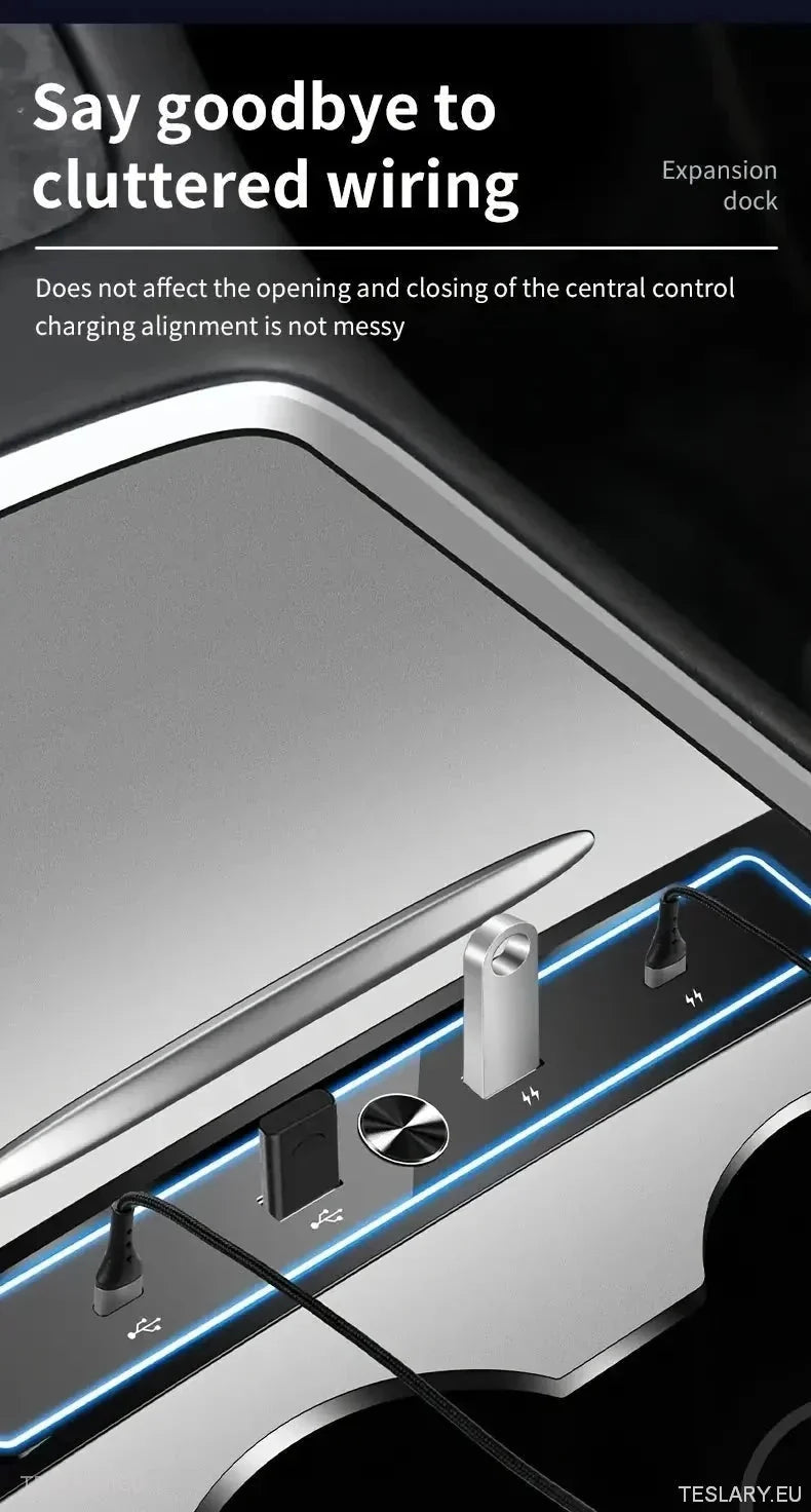 4 in 1 USB Expansion Hub for Tesla 3/Y