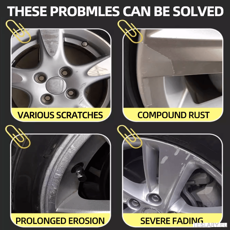Car wheel hub scratches repair kit, Wheel hub retreading and polishing paste, Automobile wheel hub scratches, rust, fading repair agent, Premium care wax for wheel hub - TESLARY Tesla Shop Accessories Europe Nederlands Ireland Deutschland Espana Alicante 