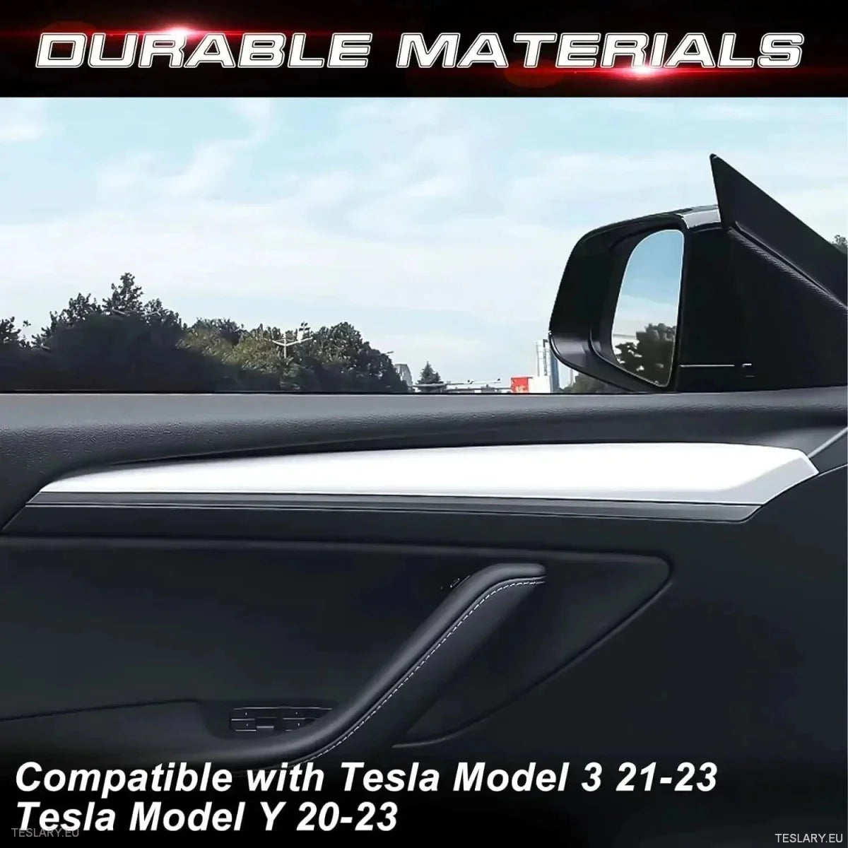 Internal Door Side Trims Tesla 3/Y - TESLARY Tesla Shop Accessories Europe Nederlands Ireland Deutschland Espana Alicante France Italia