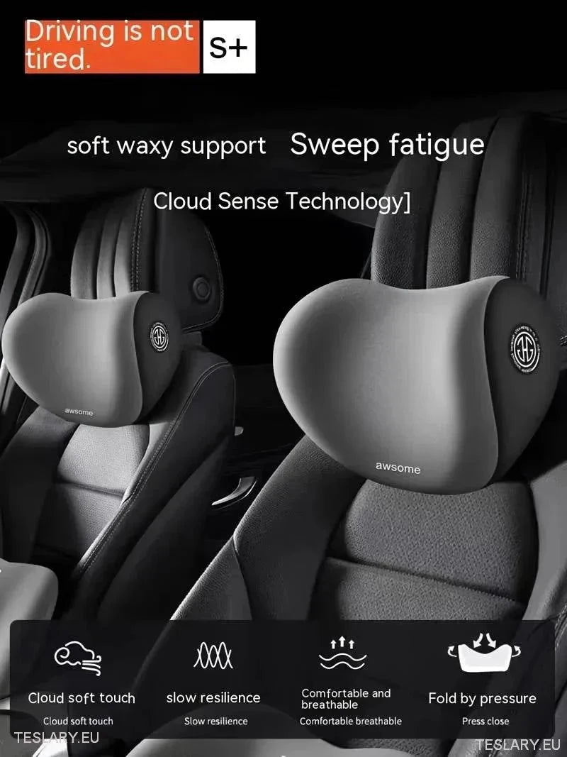 Memory Foam Neck Pillow & Back Support Cushion for All Tesla Models - TESLARY Tesla Shop Accessories Europe Nederlands Ireland Deutschland Espana Alicante France Italia