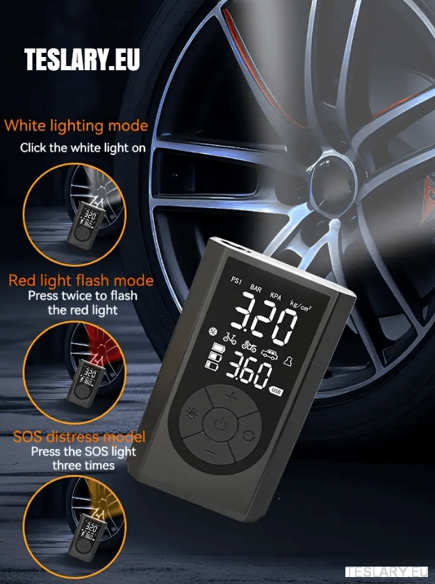Portable Battery Powered Tyre Compressor  for Tesla Model 3 Y S X - 2000Mah