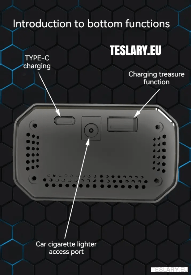 Portable Battery Powered Tyre Compressor for Tesla Model 3 Y S X - 2000Mah - TESLARY Tesla Shop Accessories Europe Nederlands Ireland Deutschland Espana Alicante France Italia