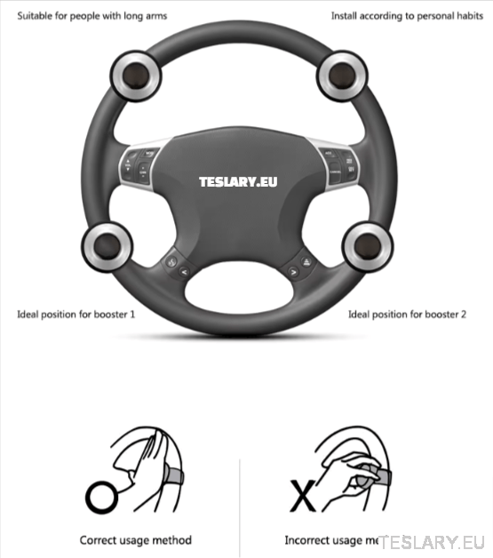 Steering Wheel Non Slip Single Hand Control Booster for Tesla Y S X 3 with Logo - TESLARY Tesla Shop Accessories Europe Nederlands Ireland Deutschland Espana Alicante France Italia
