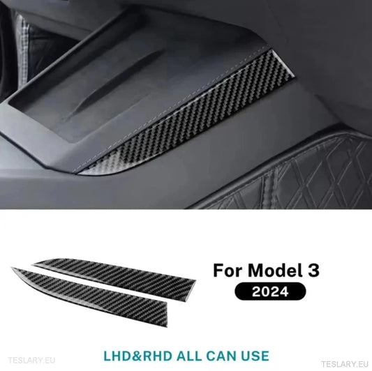 Tesla 3 Highland Real Soft Carbon Fiber Side Trim for Wireless Charger - TESLARY Tesla Shop Accessories Europe Nederlands Ireland Deutschland Espana Alicante France Italia