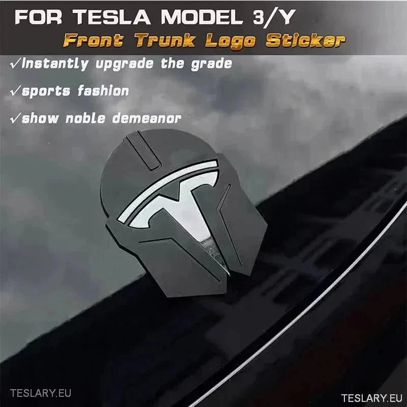 Tesla 3/Y Mandalorian Emblem Helmet Logo Design - TESLARY Tesla Shop Accessories Europe Nederlands Ireland Deutschland Espana Alicante France Italia