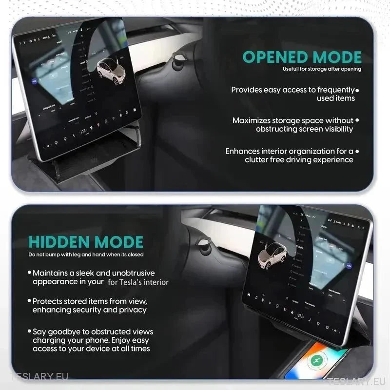 Tesla 3/Y Under Screen Storage Organiser - TESLARY Tesla Shop Accessories Europe Nederlands Ireland Deutschland Espana Alicante France Italia