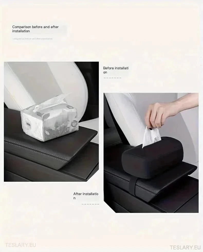 Tesla 3/Y/X/S Silicone Tissue Holder with Adjustable Strap - TESLARY Tesla Shop Accessories Europe Nederlands Ireland Deutschland Espana Alicante France Italia