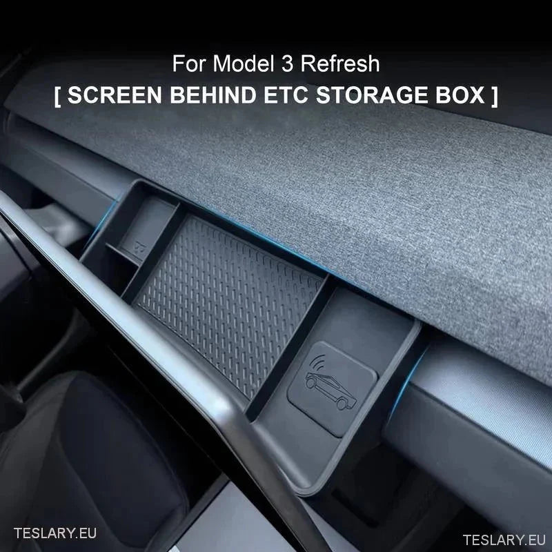Tesla Model 3+ Highland Dash Storage Organiser in Grey or Black - Tesla Shop Europe - TESLARY.IE Ireland - France boutique- Deutschland Geschäft- España comercio - Nederland winkel- TESLARY.IE