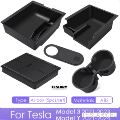 Tesla Model 3 / Y 2021 - 2024 Accessories Center Console Trays - TESLARY Tesla Shop Accessories Europe Nederlands Ireland Deutschland Espana Alicante France Italia