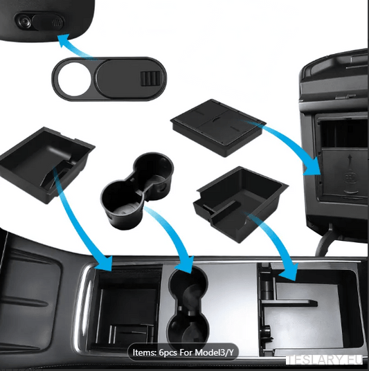 Tesla Model 3 / Y Accessories 6 Piece Organiser Package 6 - 1 KIT - TESLARY Tesla Shop Accessories Europe Nederlands Ireland Deutschland Espana Alicante France Italia