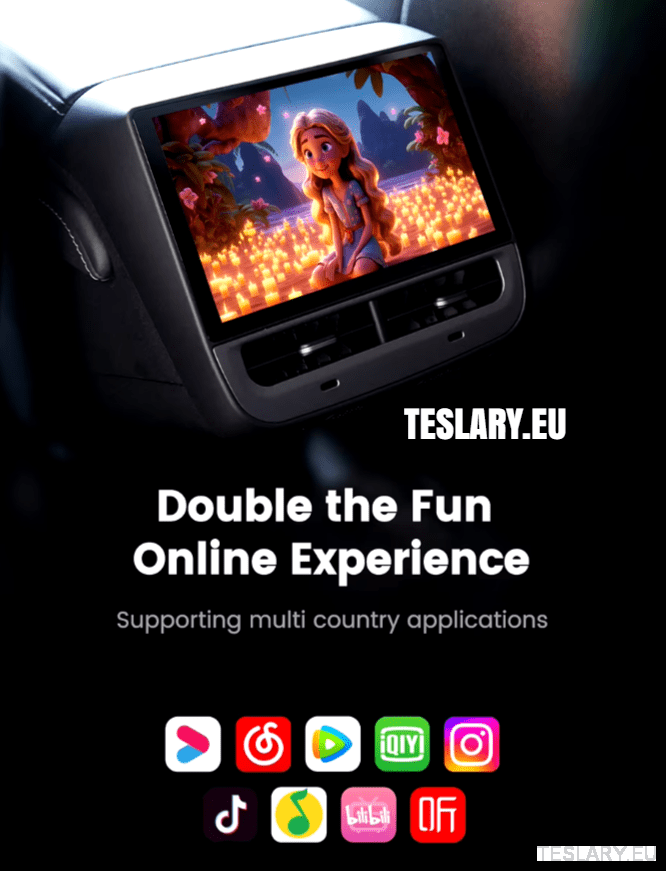Tesla Model 3 / Y Rear 7.0" Entertainment Screen - TESLARY Tesla Shop Accessories Europe Nederlands Ireland Deutschland Espana Alicante France Italia