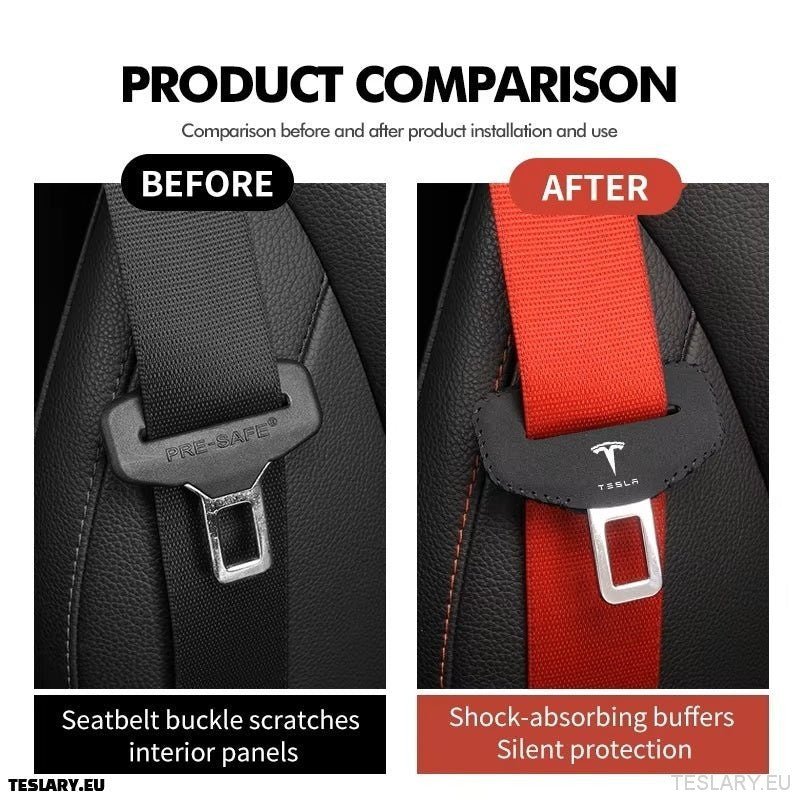 Tesla Model 3 Y S X Car Seat Belt Buckle Anti - scratch Protector with Tesla Logo - TESLARY Tesla Shop Accessories Europe Nederlands Ireland Deutschland Espana Alicante France Italia