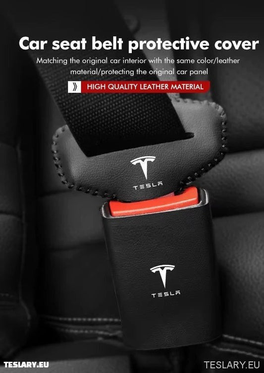 Tesla Model 3 Y S X Car Seat Belt Buckle Anti - scratch Protector with Tesla Logo - TESLARY Tesla Shop Accessories Europe Nederlands Ireland Deutschland Espana Alicante France Italia