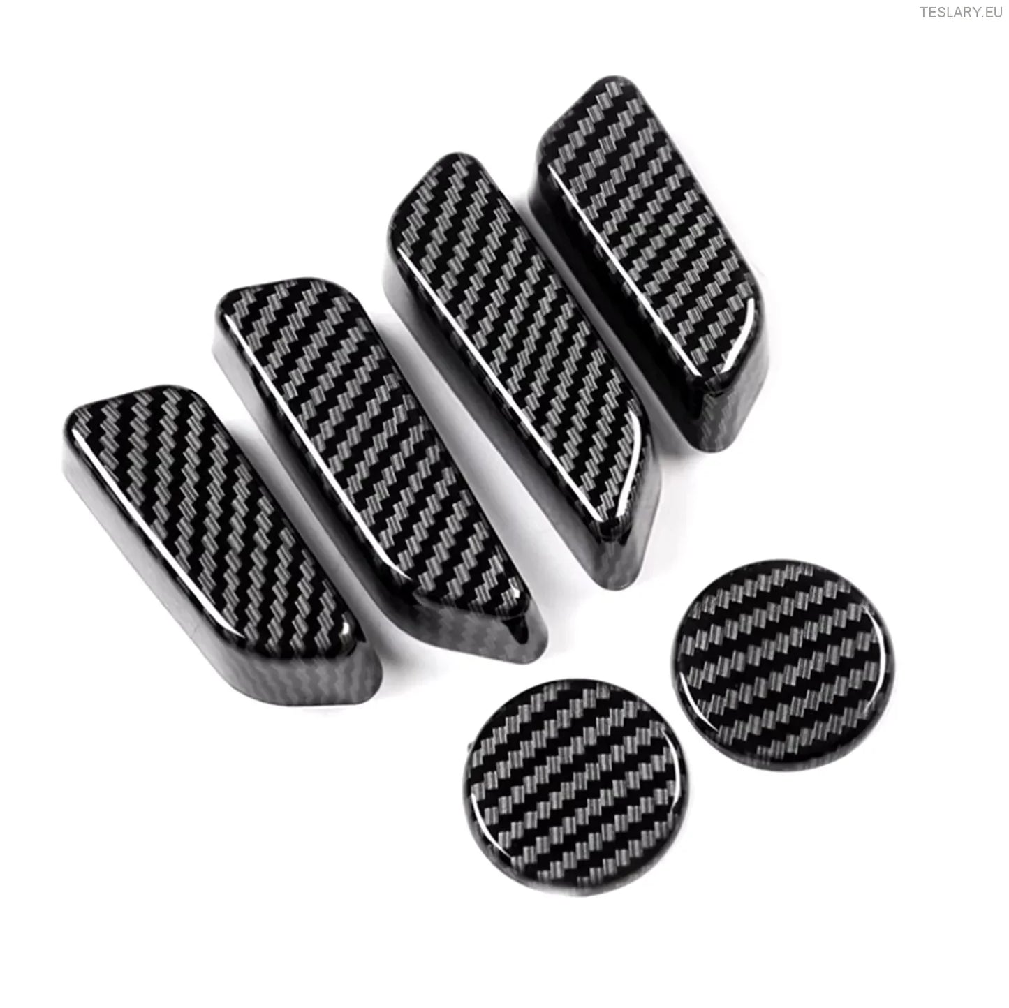 Tesla Model 3 / Y Seat Control Button Full 3D Protective Covers Carbon  Fiber Style In Black , Red or Blue