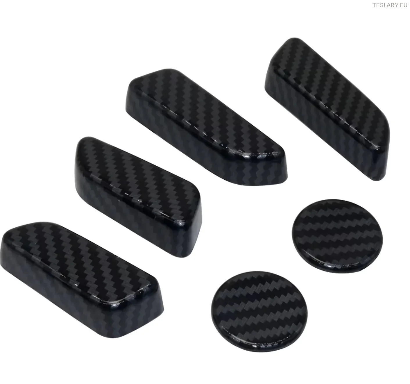 Tesla Model 3 / Y Seat Control Button Full 3D Protective Covers Carbon  Fiber Style In Black , Red or Blue