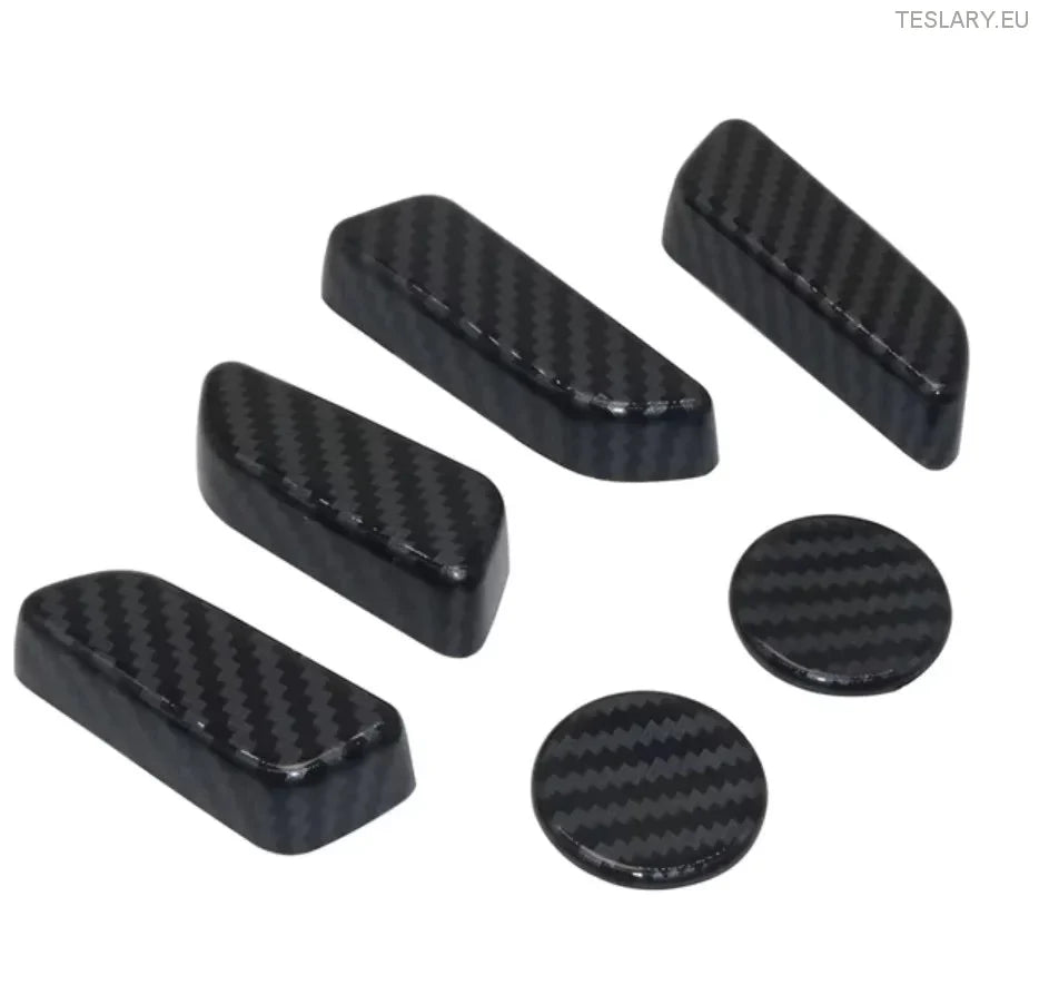Tesla Model 3 / Y Seat Control Button Full 3D Protective Covers Carbon  Fiber Style In Black , Red or Blue
