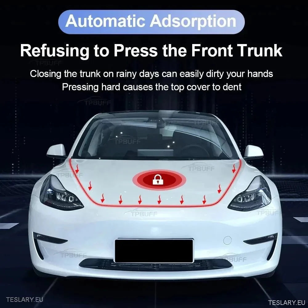 Tesla Model 3/Y Frunk Soft Close Automatic Locking Mechanism - Tesla Shop Europe - TESLARY.IE Ireland - France boutique- Deutschland Geschäft- España comercio - Nederland winkel- TESLARY.IE