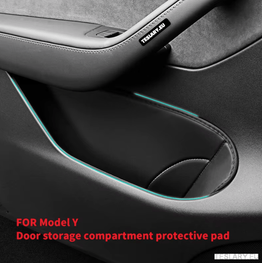 Tesla Model Y door storage inserts protective pad PU leather door slot pad storage pocket - TESLARY Tesla Shop Accessories Europe Nederlands Ireland Deutschland Espana Alicante France Italia