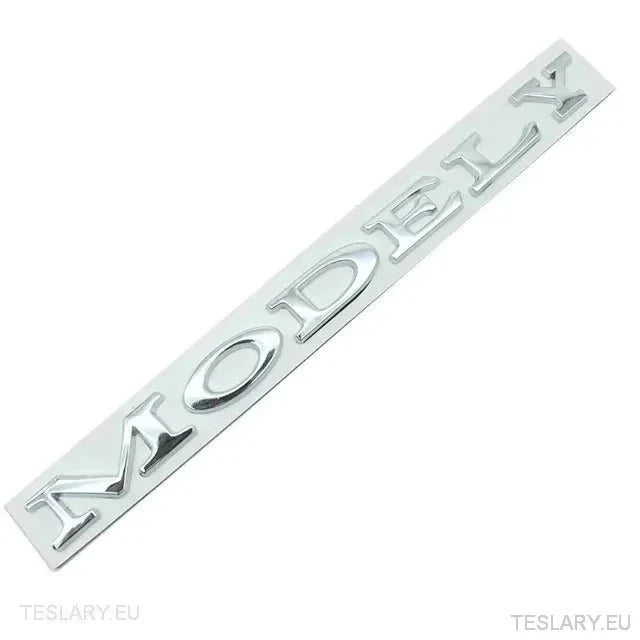 TESLA " MODEL Y " REAR LOGO EMBLEM IN CHROME & BLACK - TESLARY Tesla Shop Accessories Europe Nederlands Ireland Deutschland Espana Alicante France Italia