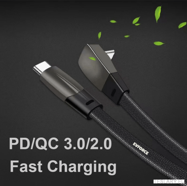 USB C TO USB C Elbow Fast Charging Cable for Tesla / BYD / EV Fast Charging TESLA Y/3/S/X/3+ - TESLARY Tesla Shop Accessories Europe Nederlands Ireland Deutschland Espana Alicante France Italia