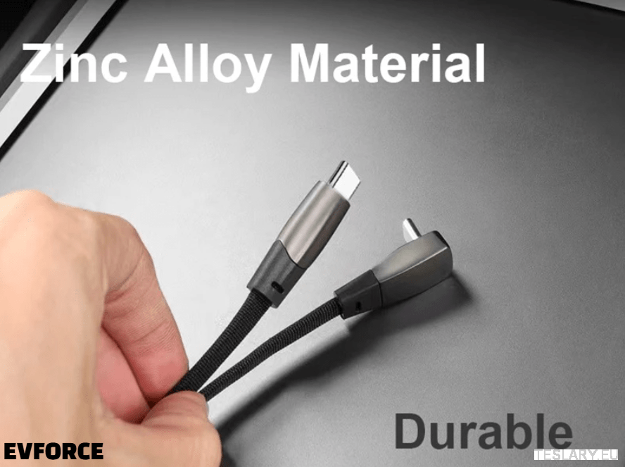 USB C TO USB C Elbow Fast Charging Cable for Tesla / BYD / EV Fast Charging TESLA Y/3/S/X/3+ - TESLARY Tesla Shop Accessories Europe Nederlands Ireland Deutschland Espana Alicante France Italia