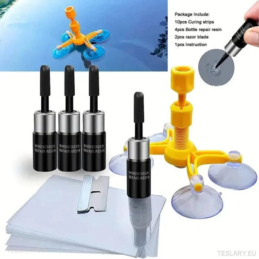 Windscreen Glass Crack Repair Kit with Resin Chamber - TESLARY Tesla Shop Accessories Europe Nederlands Ireland Deutschland Espana Alicante France Italia